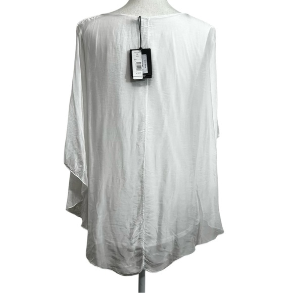 MADE IN ITALY - NEW WITH TAGS SIZE LARGE - 30% SILK WHITE TOP - OPEN SIDES - B19 - Picture 2 of 9